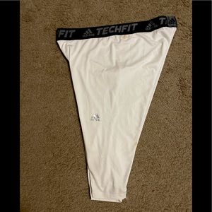 White Adidas Techfit Quarter Tights